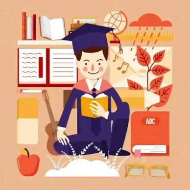 university design elements student educational symbols icons