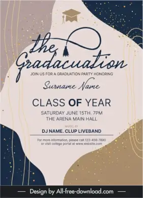 university graduation party invitation card template flat classic dynamic 