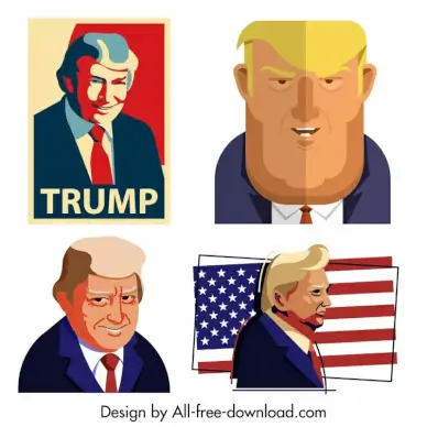 usa election design elements president trump icons sketch