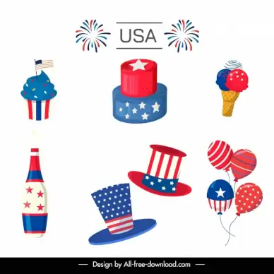  usa independence day design elements elegant flag elements