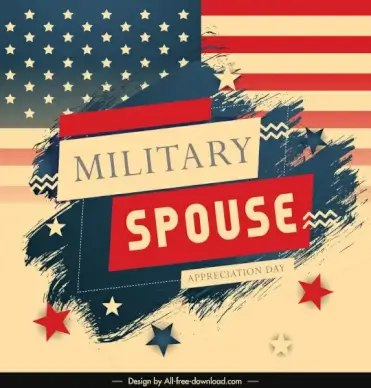 usa military spouse banner retro flag elements decor