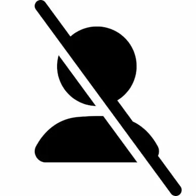 user alt slash sign icon flat geometric silhouette circle cross line sketch