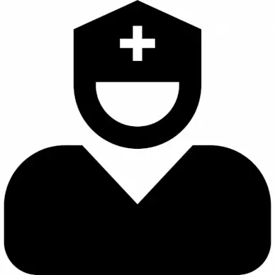 user nurse sign icon flat black white symmetric shape