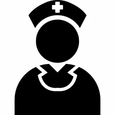 user nurse sign icon flat contrast black white outline