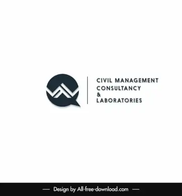 val civil management consultancy and laboratories logo design flat papercut speech bubble texts decor