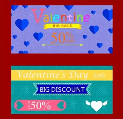 valentine sales tickets sets hearts and words design