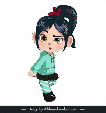 vanellope character icon cute cartoon sketch