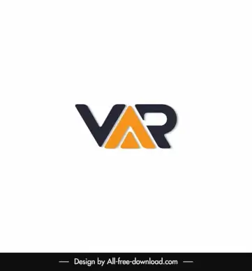 var logotype dark blue orange flat capital lettering design