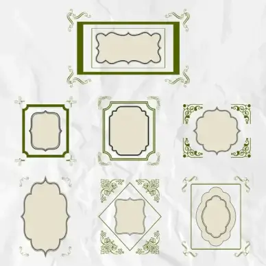 various shaped frames sets collection