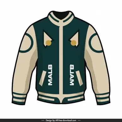 varsity jacket design template flat classic handdrawn symmetry 