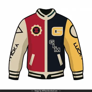 varsity jacket design template flat handdrawn symmetry 