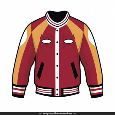varsity jacket design template symmetric design flat handdrawn 
