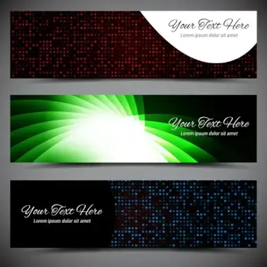 vector banners deisgn sets with light effect background