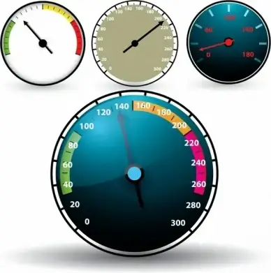 odometer icons colored modern flat design