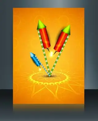 vector beautiful diwali celebration brochure card template