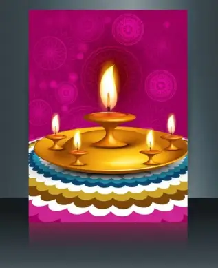 vector beautiful diwali celebration brochure card template