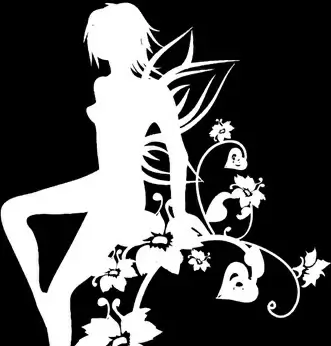 Vector Black and White Girl