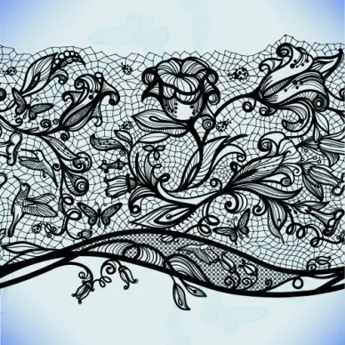 vector black lace creative background graphics