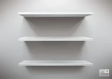decorated shelf template modern elegant simple 3d sketch