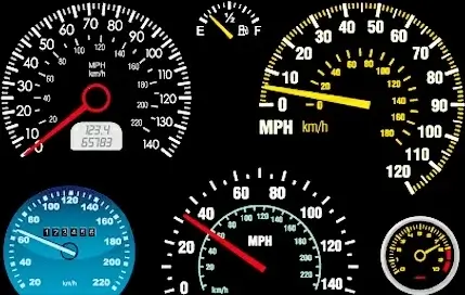 car mileage displays design various circle style