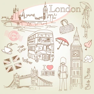 london design elements handdrawn icons sketch
