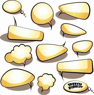 speech bubble templates shiny flat shapes
