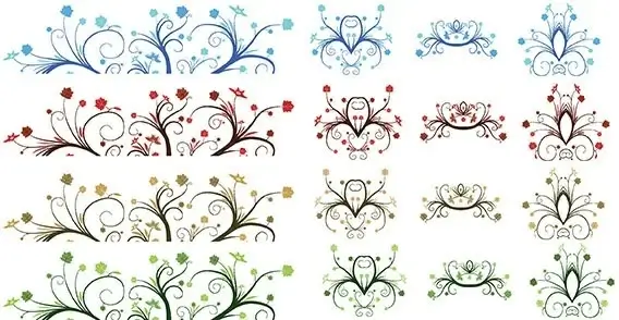 Vector - Curly Leaf Ornaments