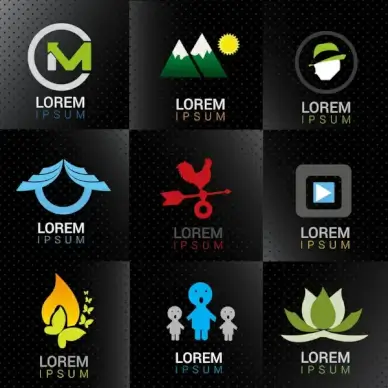 vector design elements illustration on black background