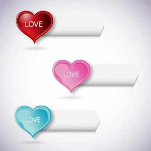 Vector heart banners