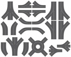 road icons modern flat sketch