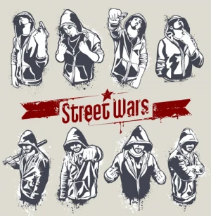 vector hoody gangsters design set