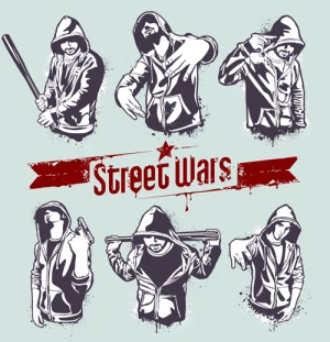 vector hoody gangsters design set