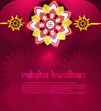vector illustration of card beautiful bright colorful raksha bandhan festival design