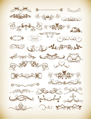 vector illustration of floral decorative ornament elements