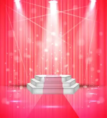 vector illustration of sparkle stage under limelight