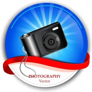 vector illustration of vintage camera advertisement