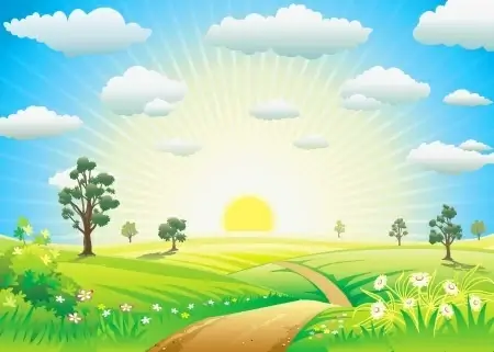 nature landscape theme colorful sunlight decoration