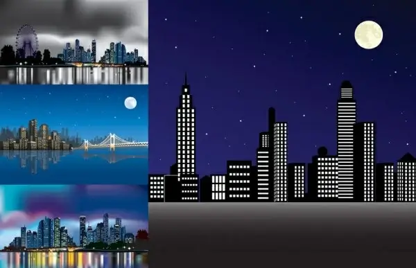 vector night city under