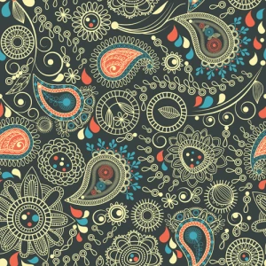 vector paisley pattern set
