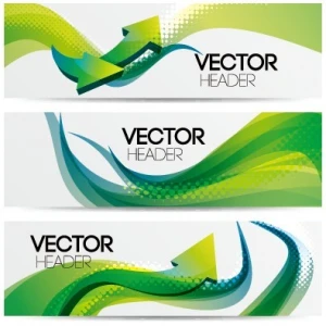 vector set of abstract banner header graphics