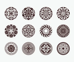 vector set of beautiful circle ornament