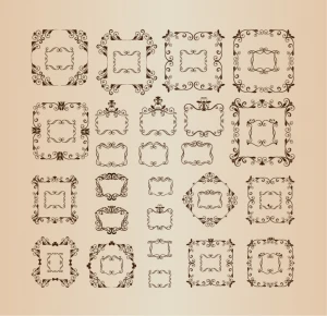 vector set of decorative floral frames