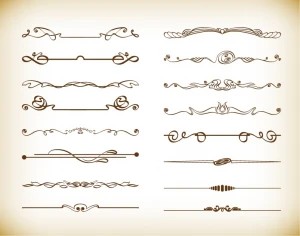 vector set of divider design eelements