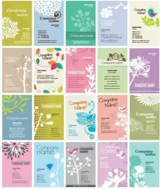 Vector Set of Floral Business Cards