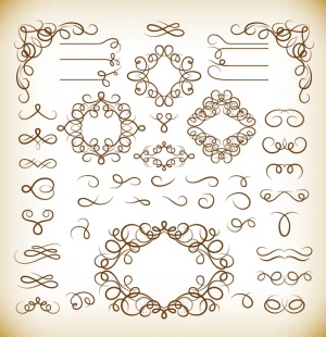 vector set of vintage calligraphic design elements