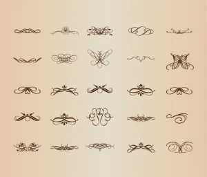 vector set of vintage decorative patterns