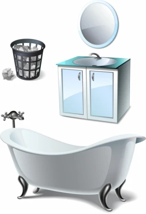 vector trash bin cabinet furniture