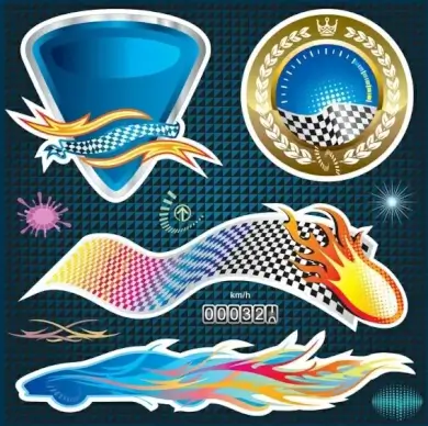 vector trend of car stickers