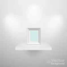 gallery shelf template bright 3d sketch