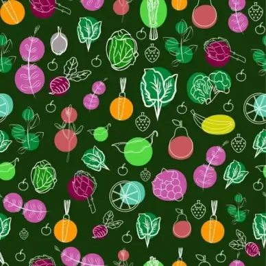 vegetable background colorful repeating sketch